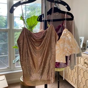 Alice + Olivia Harmon Chainmail Slip Tank